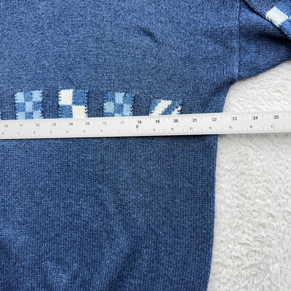 Scott Officer Mens Blue Geometric Intarsia Knit Sweater Made in Scotland Size M - Picture 5 of 8